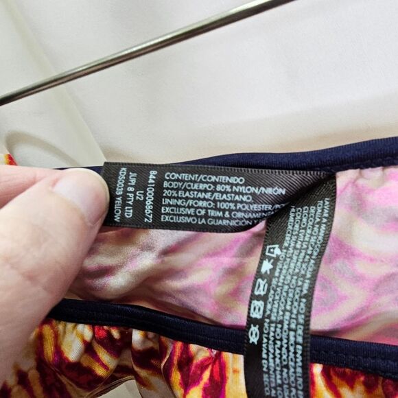 Kardashian Kollection Red and Yellow Ruffle Trim Bikini Bottoms Size XL - Picture 4 of 7